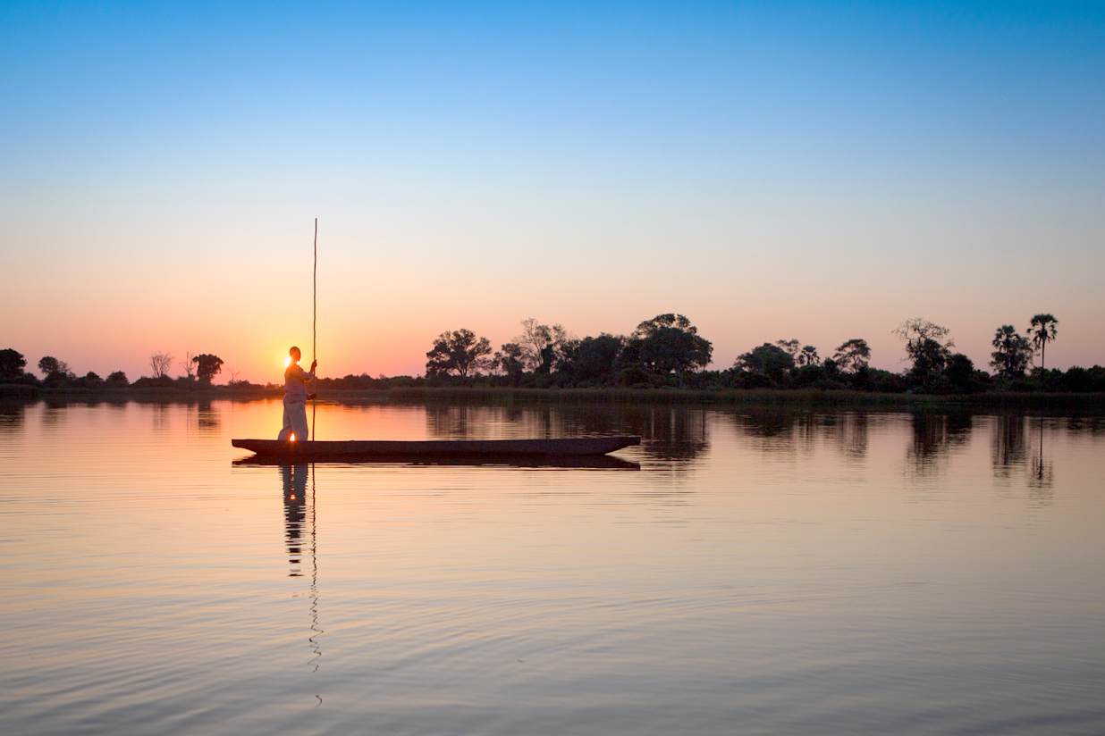 Mokoro boat on the Okavango Delta in Botswana